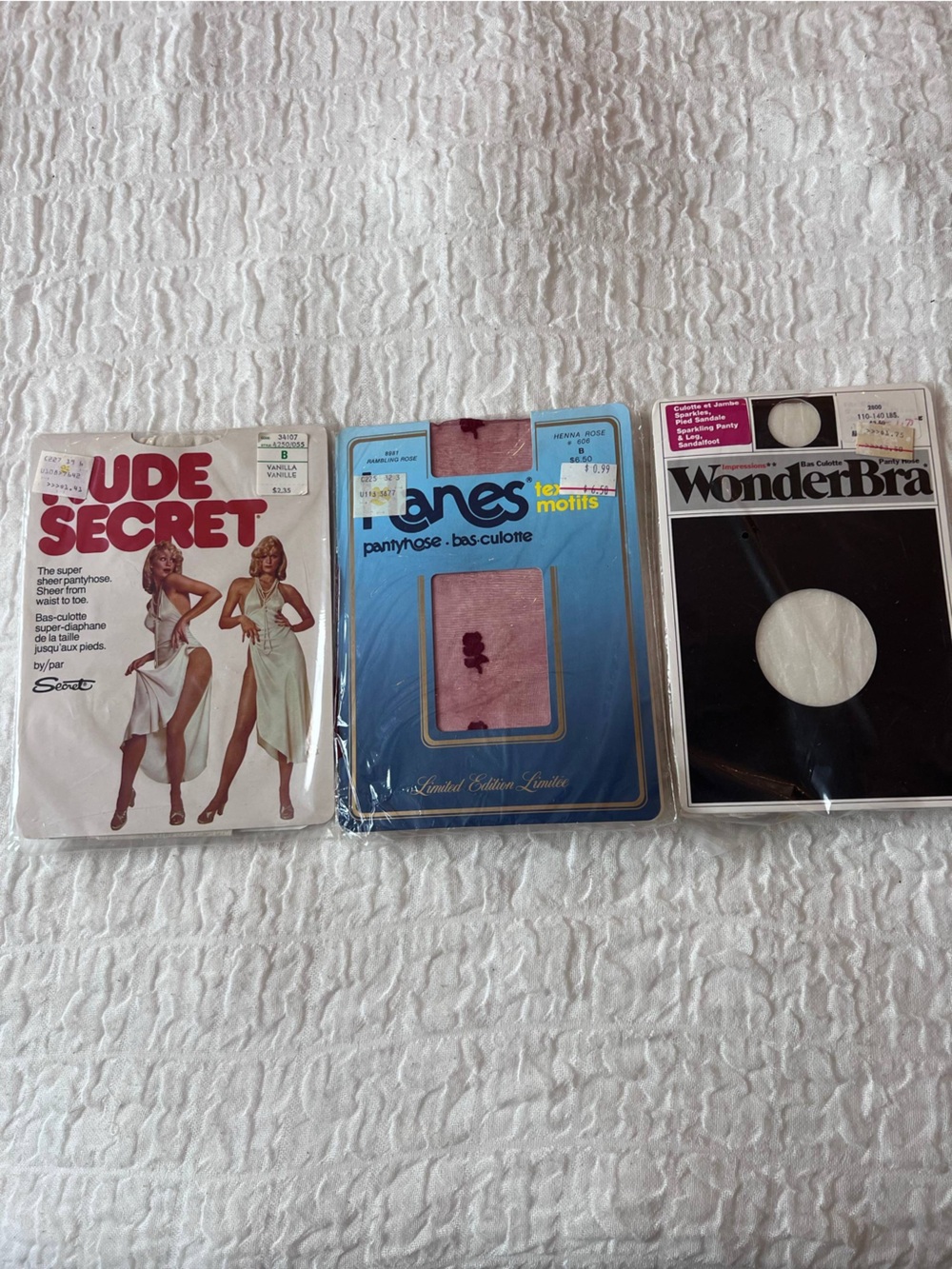 Set of 3 Hanes Pink Sheer Pantyhose Vintage Packaged Pair